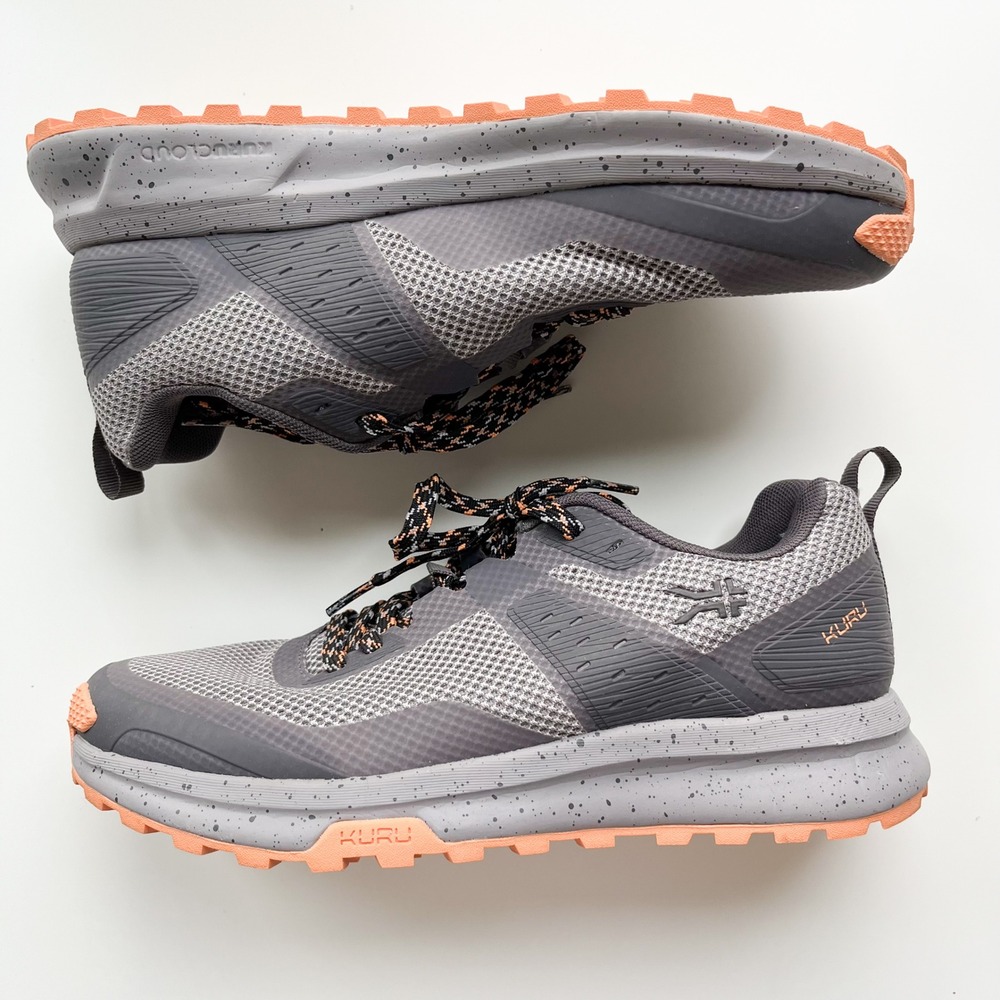 KURU Atom Trail Athletic Shoes Womens 9 Gray Orange Hiking Running